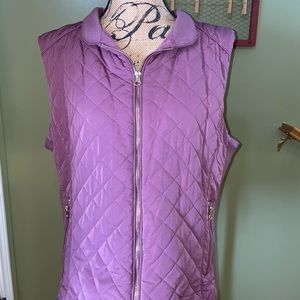 New York & Company Mauve Light Puffer Collared Vest